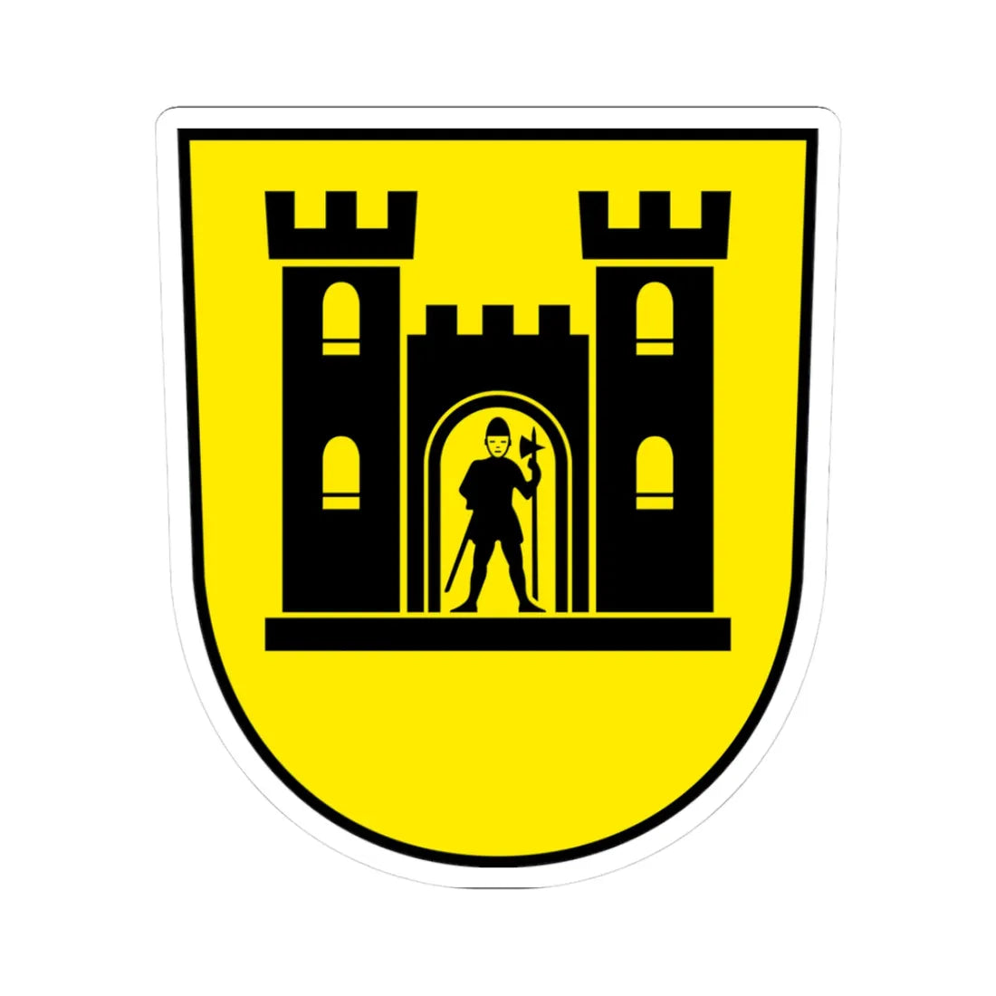 Wappen Lütisburg (Switzerland) (Coat of Arms) STICKER Vinyl Kiss-Cut Decal 3 Inch White - The Sticker Space