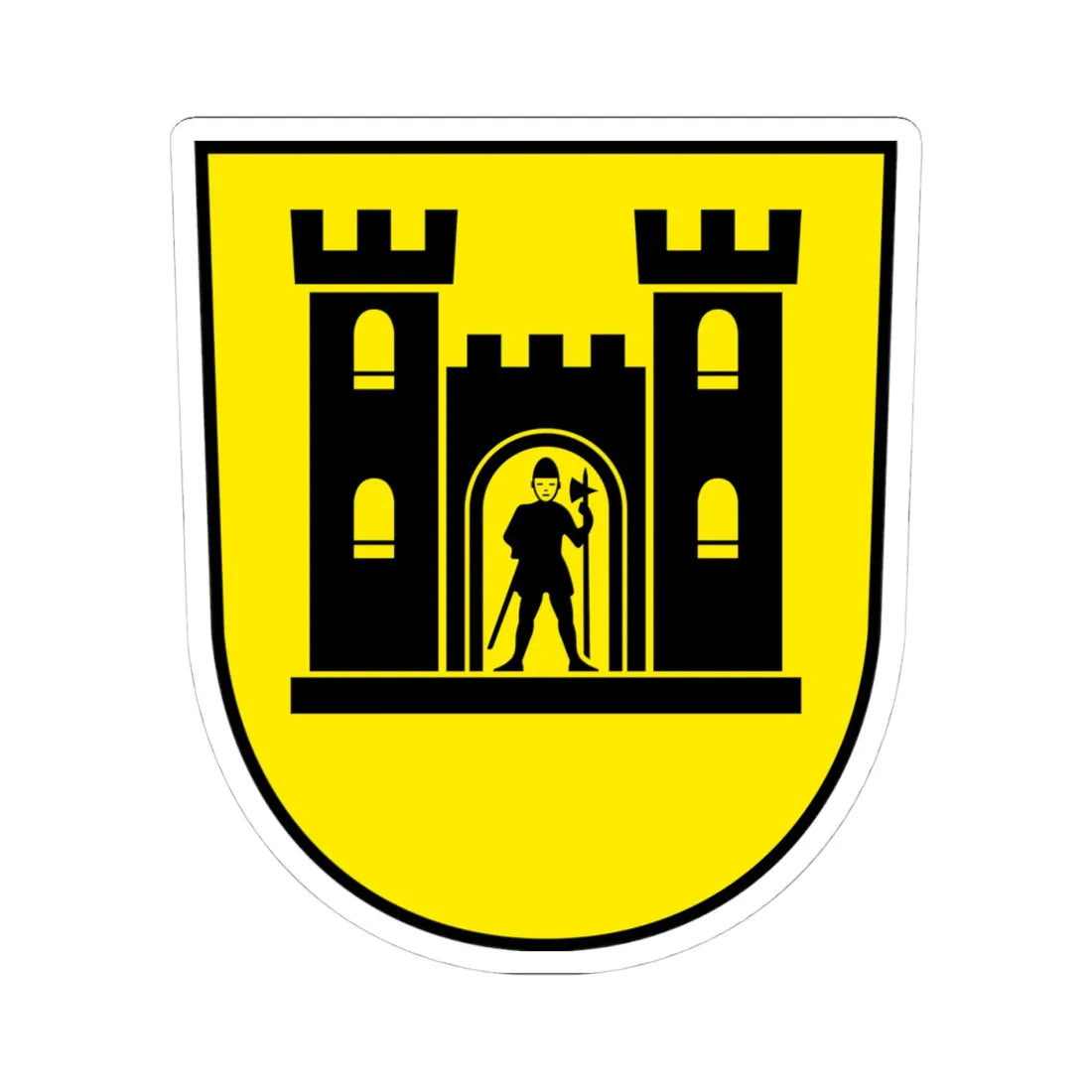 Wappen Lütisburg (Switzerland) (Coat of Arms) STICKER Vinyl Kiss-Cut Decal 4 Inch White - The Sticker Space