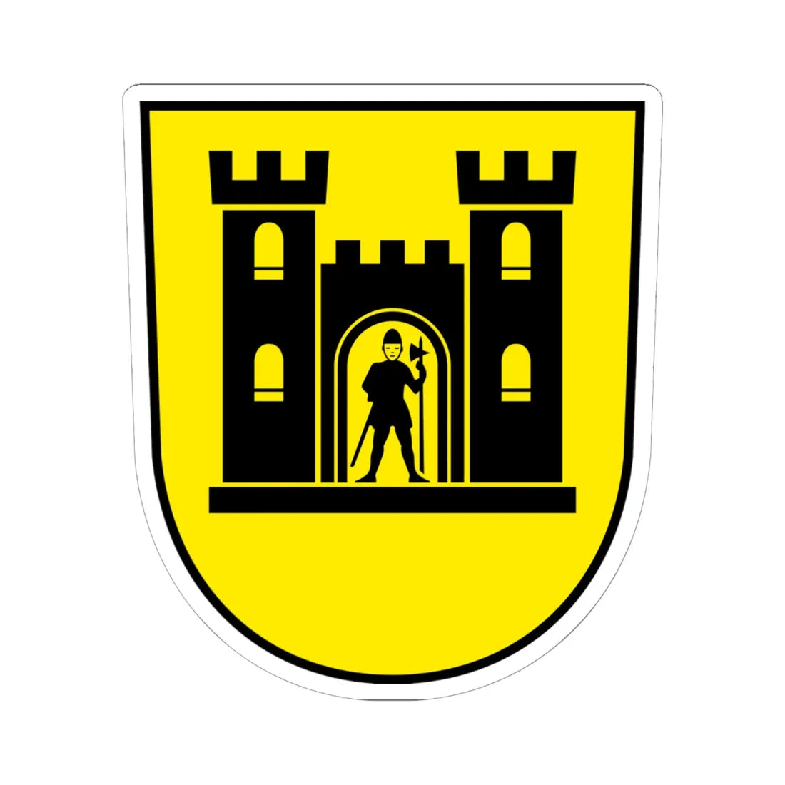 Wappen Lütisburg (Switzerland) (Coat of Arms) STICKER Vinyl Kiss-Cut Decal 6 Inch White - The Sticker Space