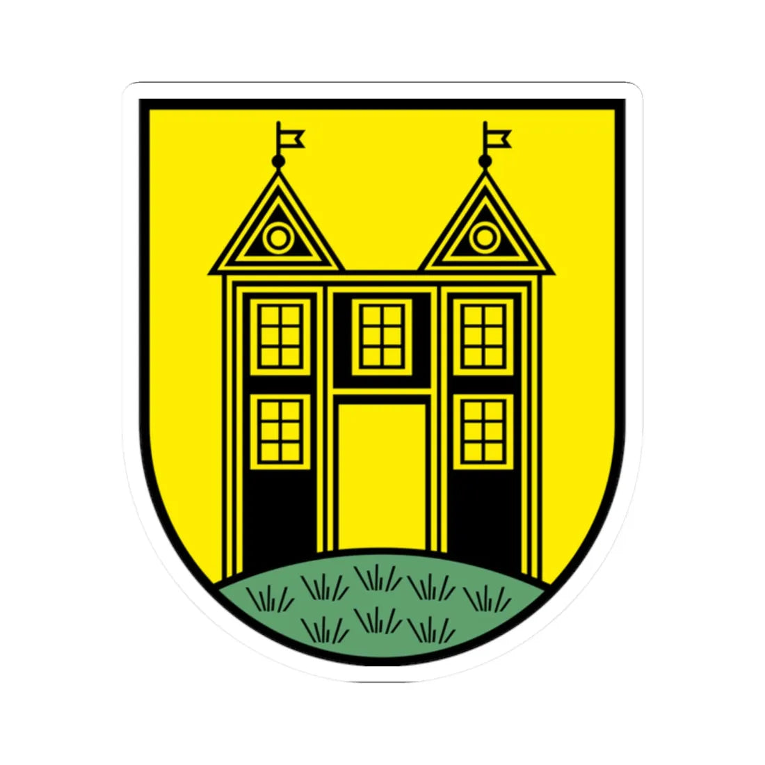 Wappen Lugau Farbe (Germany) (Coat of Arms) STICKER Vinyl Kiss-Cut Decal 2 Inch White - The Sticker Space