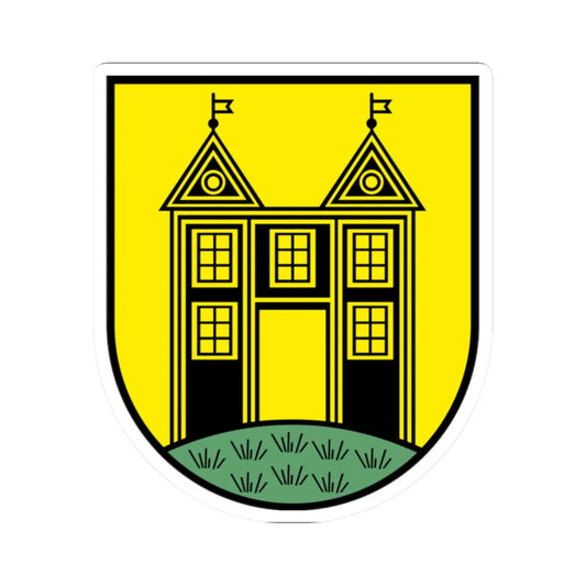 Wappen Lugau Farbe (Germany) (Coat of Arms) STICKER Vinyl Kiss-Cut Decal 2 Inch White - The Sticker Space