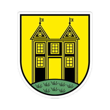 Wappen Lugau Farbe (Germany) (Coat of Arms) STICKER Vinyl Kiss-Cut Decal 4 Inch White - The Sticker Space