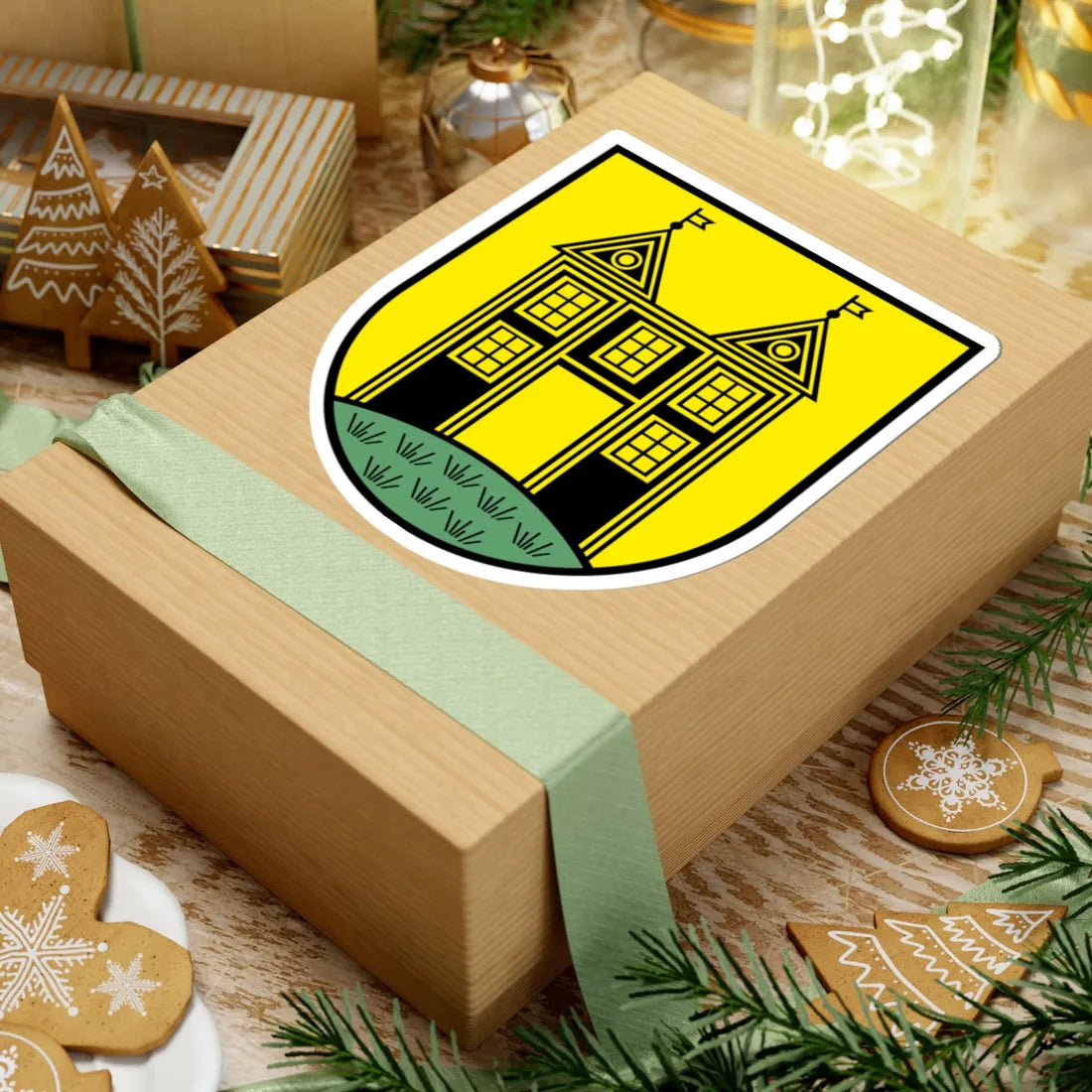 Wappen Lugau Farbe (Germany) (Coat of Arms) STICKER Vinyl Kiss-Cut Decal - The Sticker Space