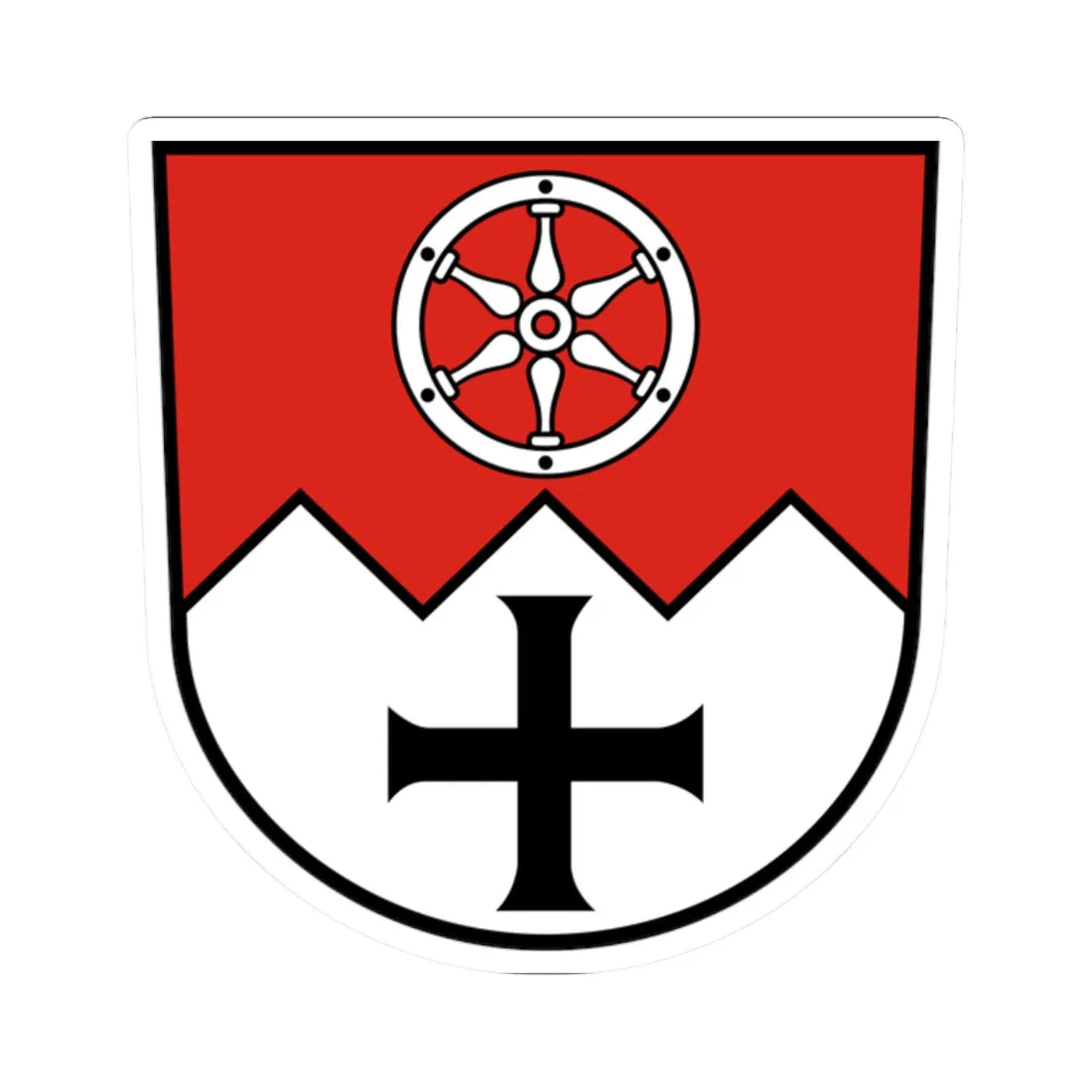 Wappen Main-Tauber-Kreis (Germany) (Coat of Arms) STICKER Vinyl Kiss-Cut Decal 2 Inch White - The Sticker Space