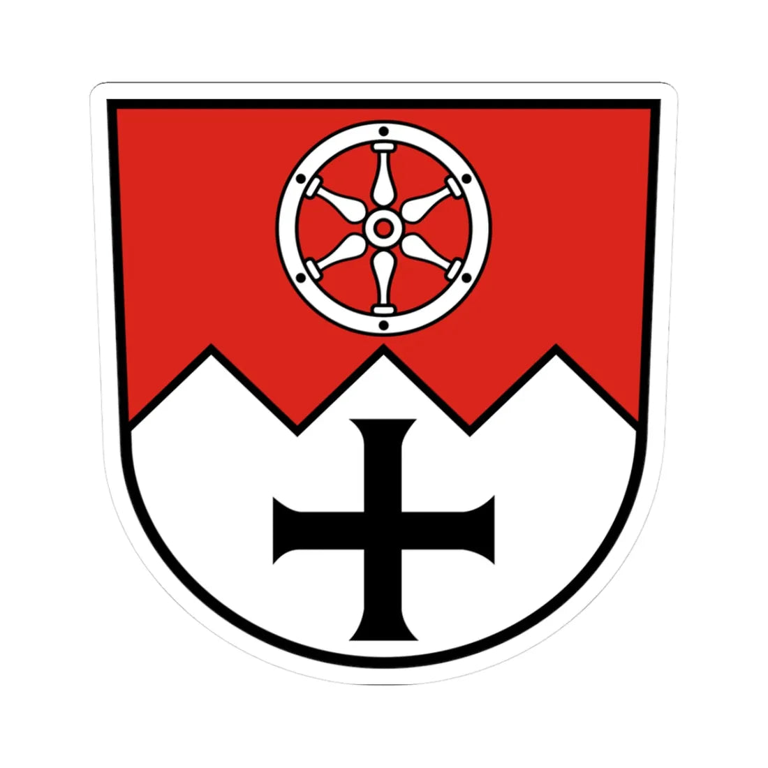 Wappen Main-Tauber-Kreis (Germany) (Coat of Arms) STICKER Vinyl Kiss-Cut Decal 3 Inch White - The Sticker Space