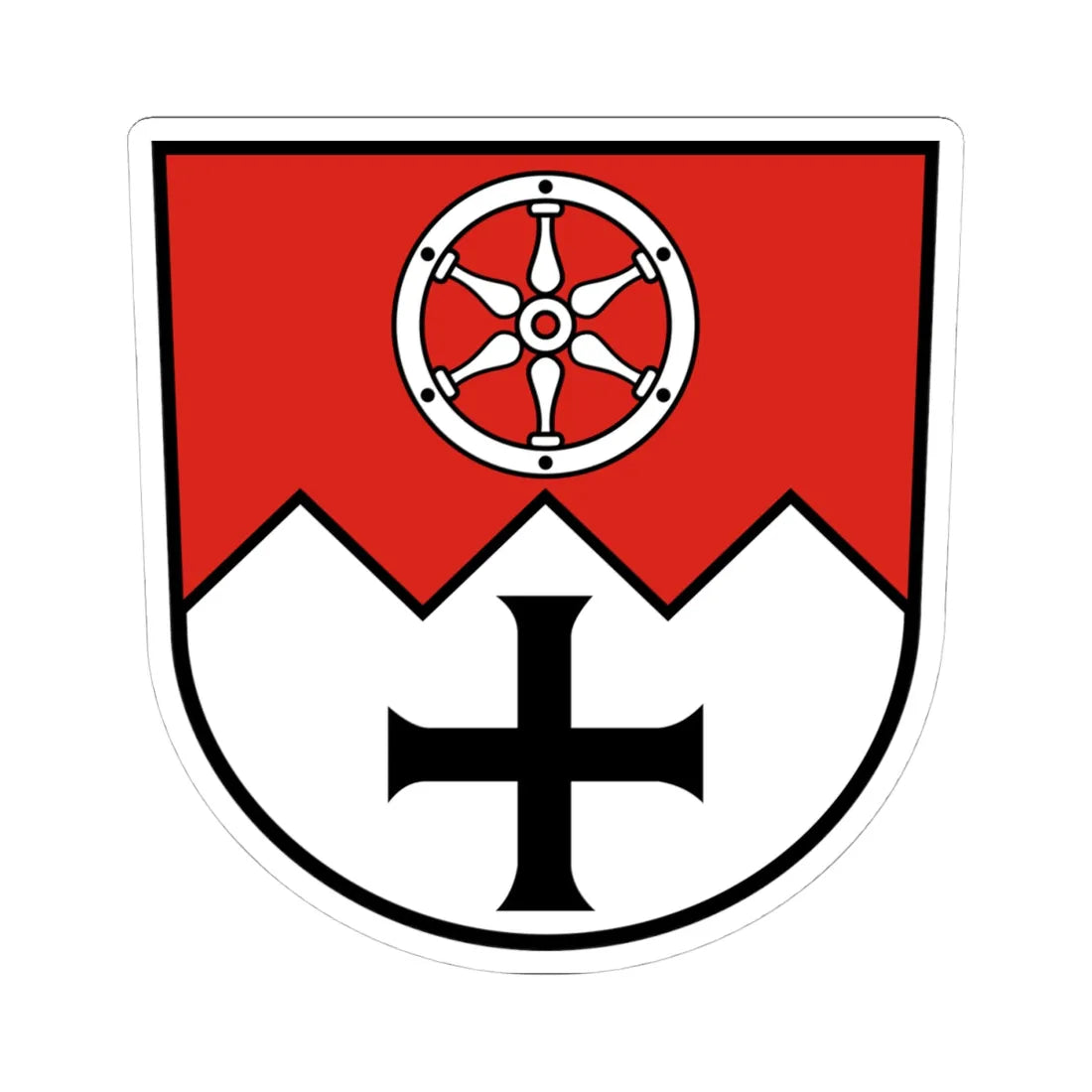 Wappen Main-Tauber-Kreis (Germany) (Coat of Arms) STICKER Vinyl Kiss-Cut Decal 4 Inch White - The Sticker Space