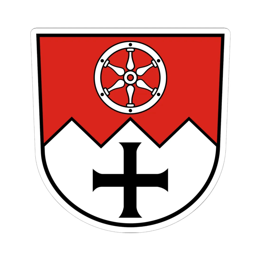 Wappen Main-Tauber-Kreis (Germany) (Coat of Arms) STICKER Vinyl Kiss-Cut Decal 6 Inch White - The Sticker Space