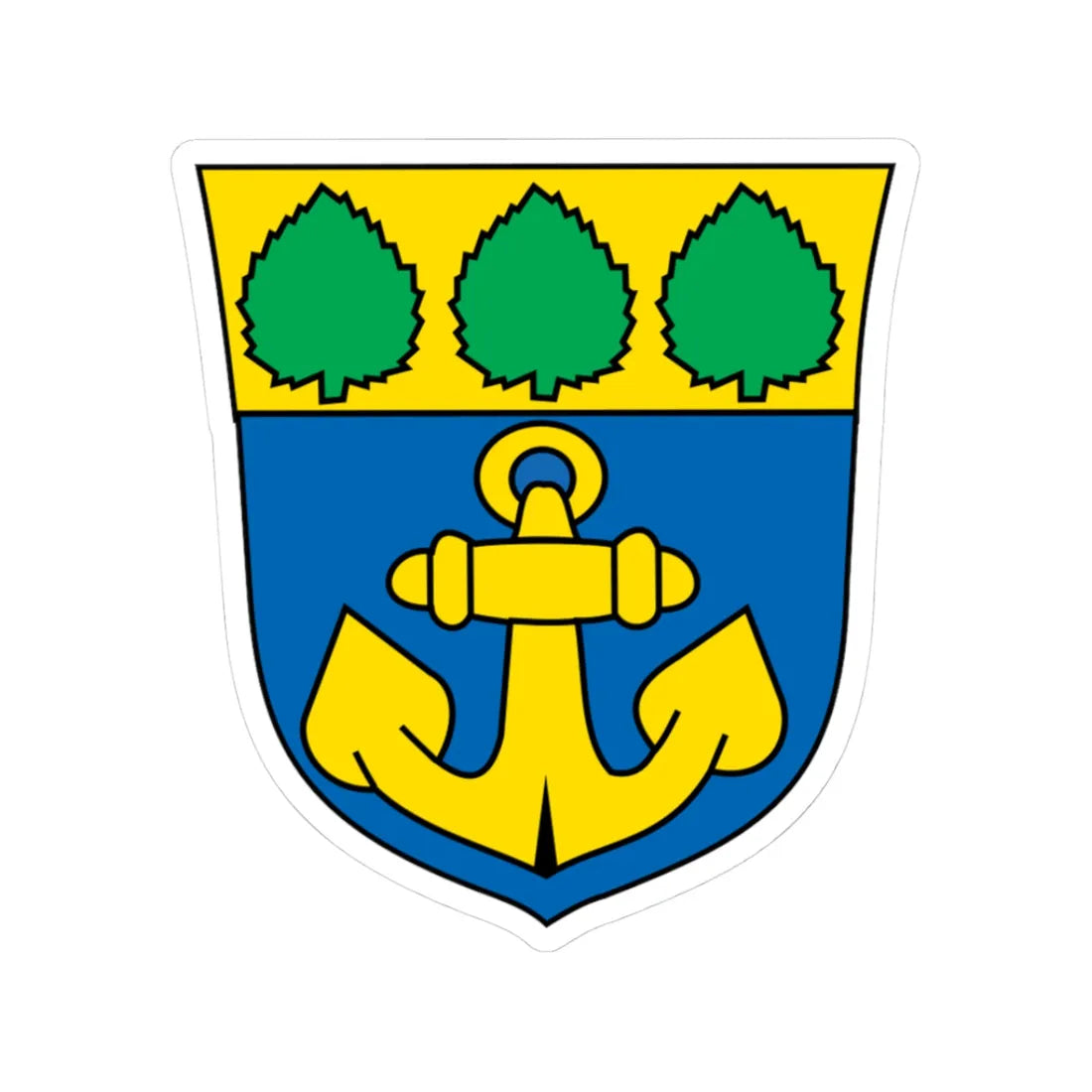 Wappen Mariehamns-Stad (Finland) (Coat of Arms) STICKER Vinyl Kiss-Cut Decal 3 Inch White - The Sticker Space