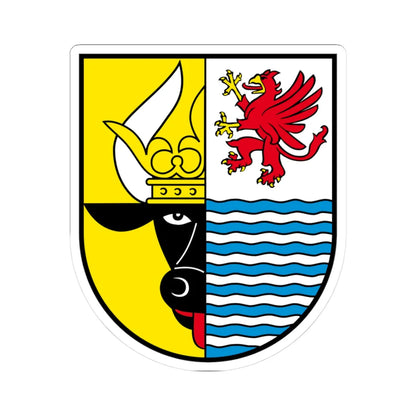Wappen Mecklenburgische Seenplatte (Germany) (Coat of Arms) STICKER Vinyl Kiss-Cut Decal 3 Inch White - The Sticker Space