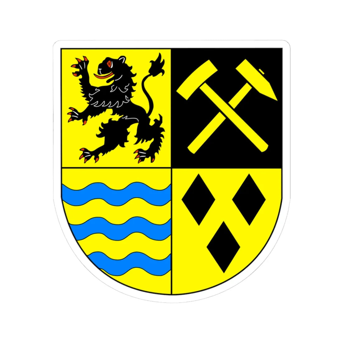 Wappen Mittelsachsen (Germany) (Coat of Arms) STICKER Vinyl Kiss-Cut Decal 3 Inch White - The Sticker Space