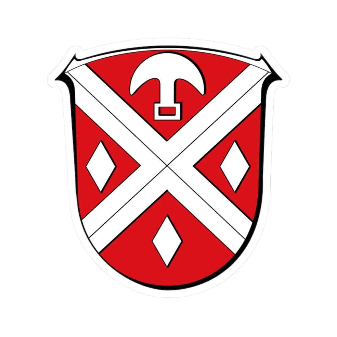 Wappen Modautal (Germany) (Coat of Arms) STICKER Vinyl Kiss-Cut Decal 2 Inch White - The Sticker Space