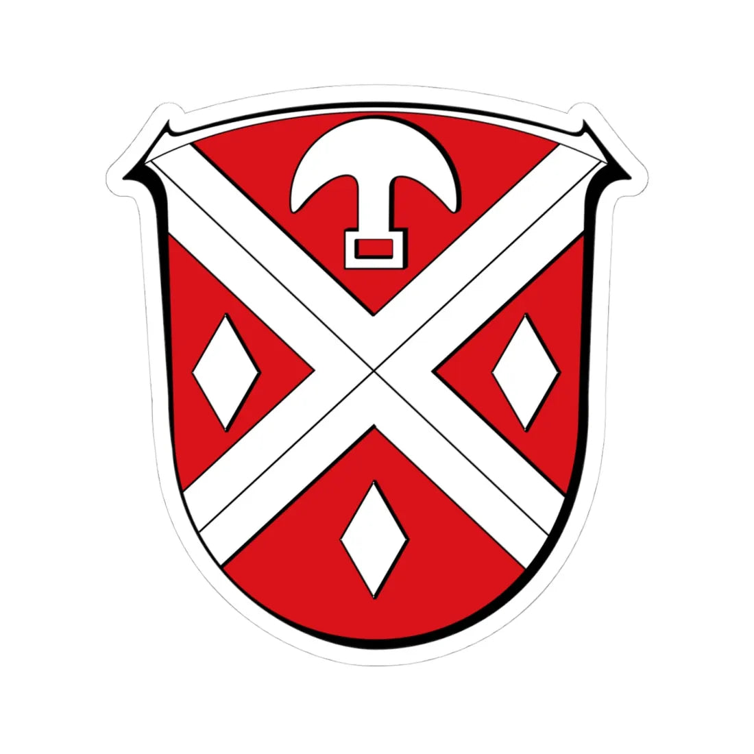 Wappen Modautal (Germany) (Coat of Arms) STICKER Vinyl Kiss-Cut Decal 4 Inch White - The Sticker Space