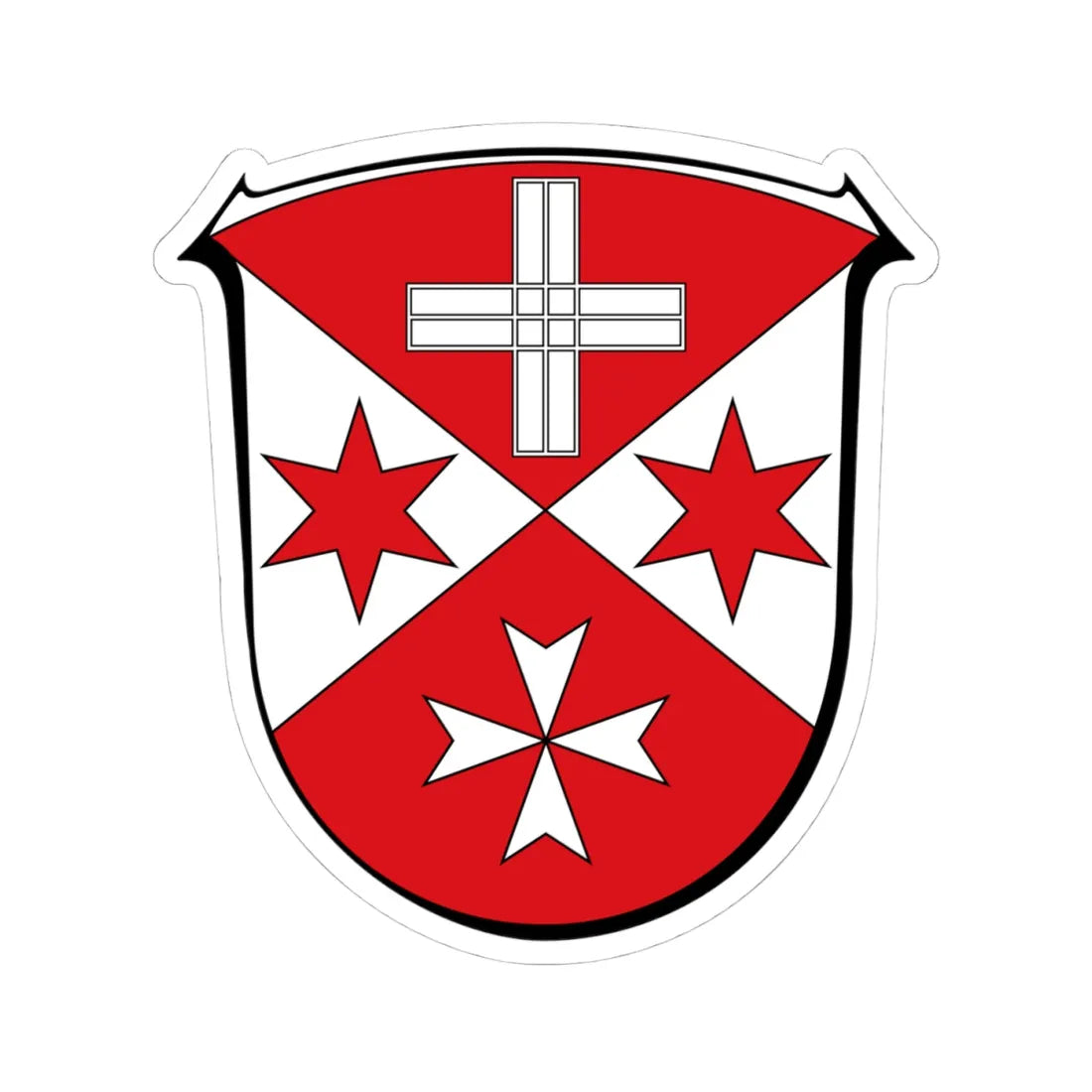 Wappen Mossautal (Germany) (Coat of Arms) STICKER Vinyl Kiss-Cut Decal 4 Inch White - The Sticker Space