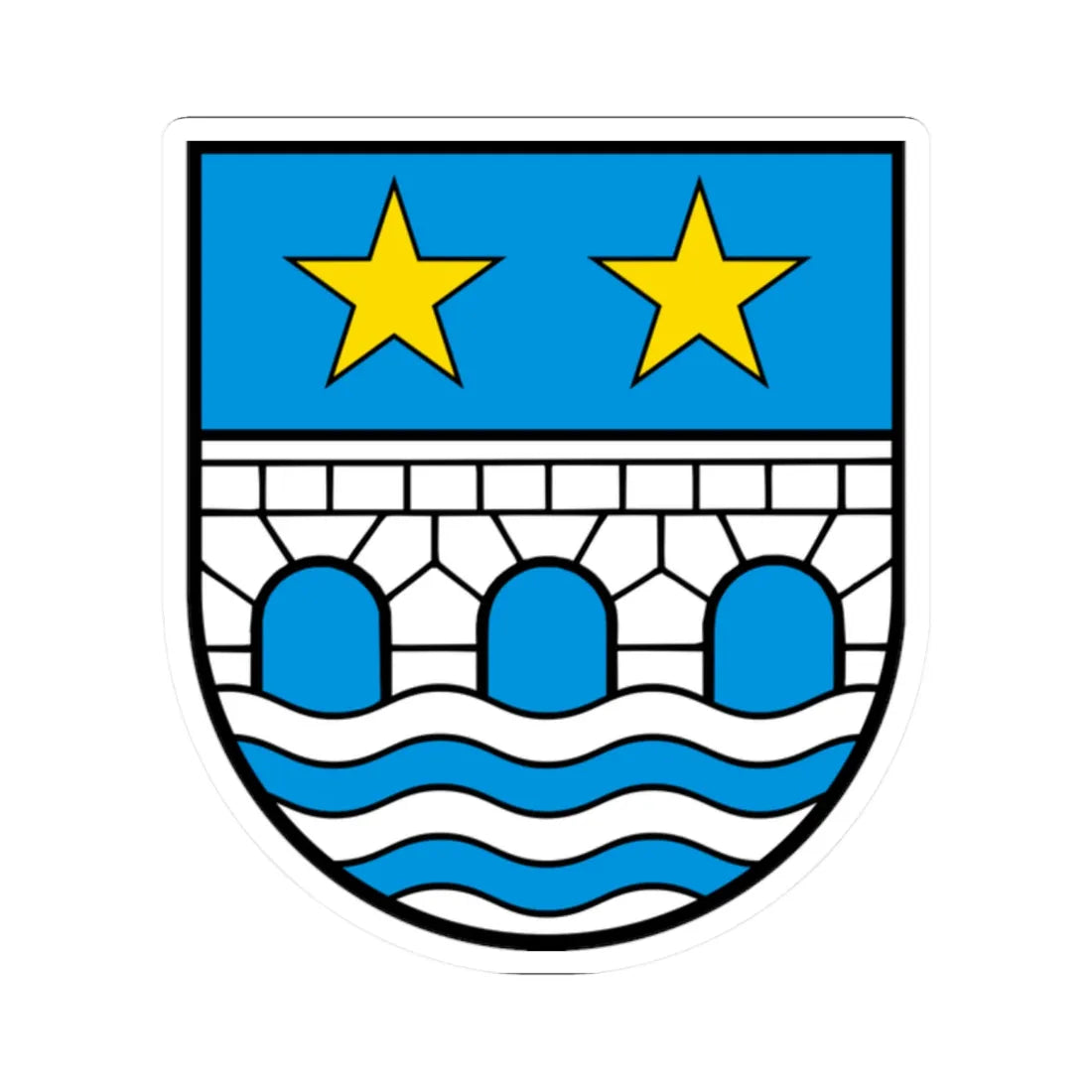 Wappen Muhen AG (Switzerland) (Coat of Arms) STICKER Vinyl Kiss-Cut Decal 2 Inch White - The Sticker Space