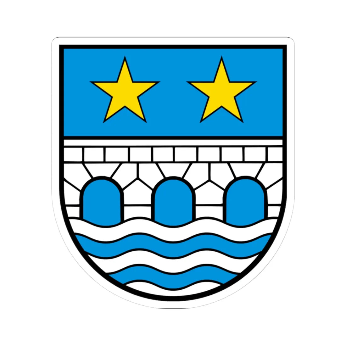 Wappen Muhen AG (Switzerland) (Coat of Arms) STICKER Vinyl Kiss-Cut Decal 3 Inch White - The Sticker Space