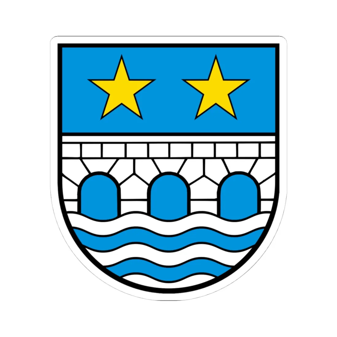 Wappen Muhen AG (Switzerland) (Coat of Arms) STICKER Vinyl Kiss-Cut Decal 4 Inch White - The Sticker Space