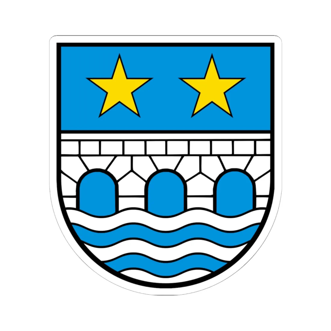 Wappen Muhen AG (Switzerland) (Coat of Arms) STICKER Vinyl Kiss-Cut Decal 6 Inch White - The Sticker Space
