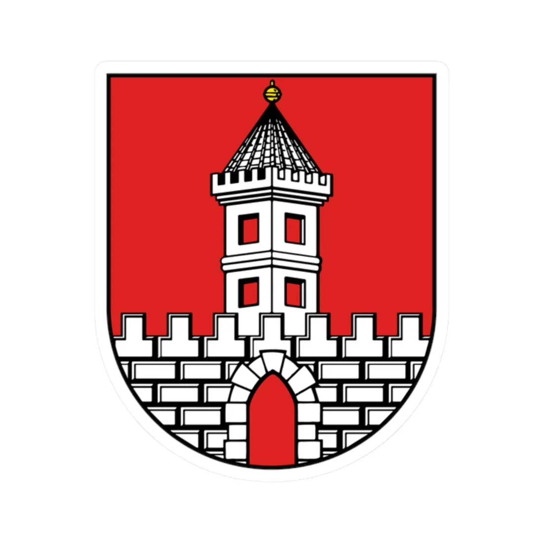 Wappen Naunhof (Germany) (Coat of Arms) STICKER Vinyl Kiss-Cut Decal 2 Inch White - The Sticker Space