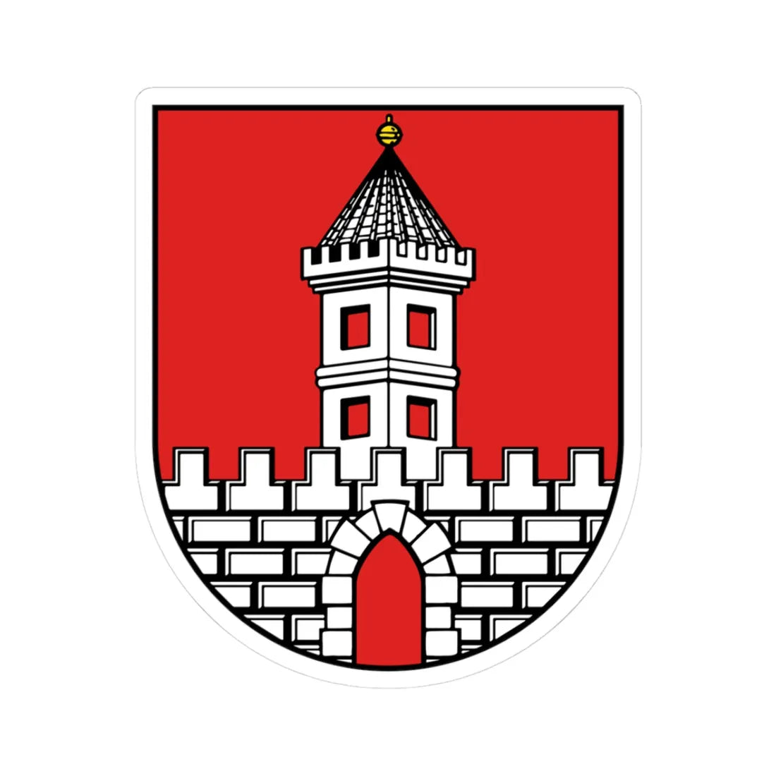 Wappen Naunhof (Germany) (Coat of Arms) STICKER Vinyl Kiss-Cut Decal 3 Inch White - The Sticker Space