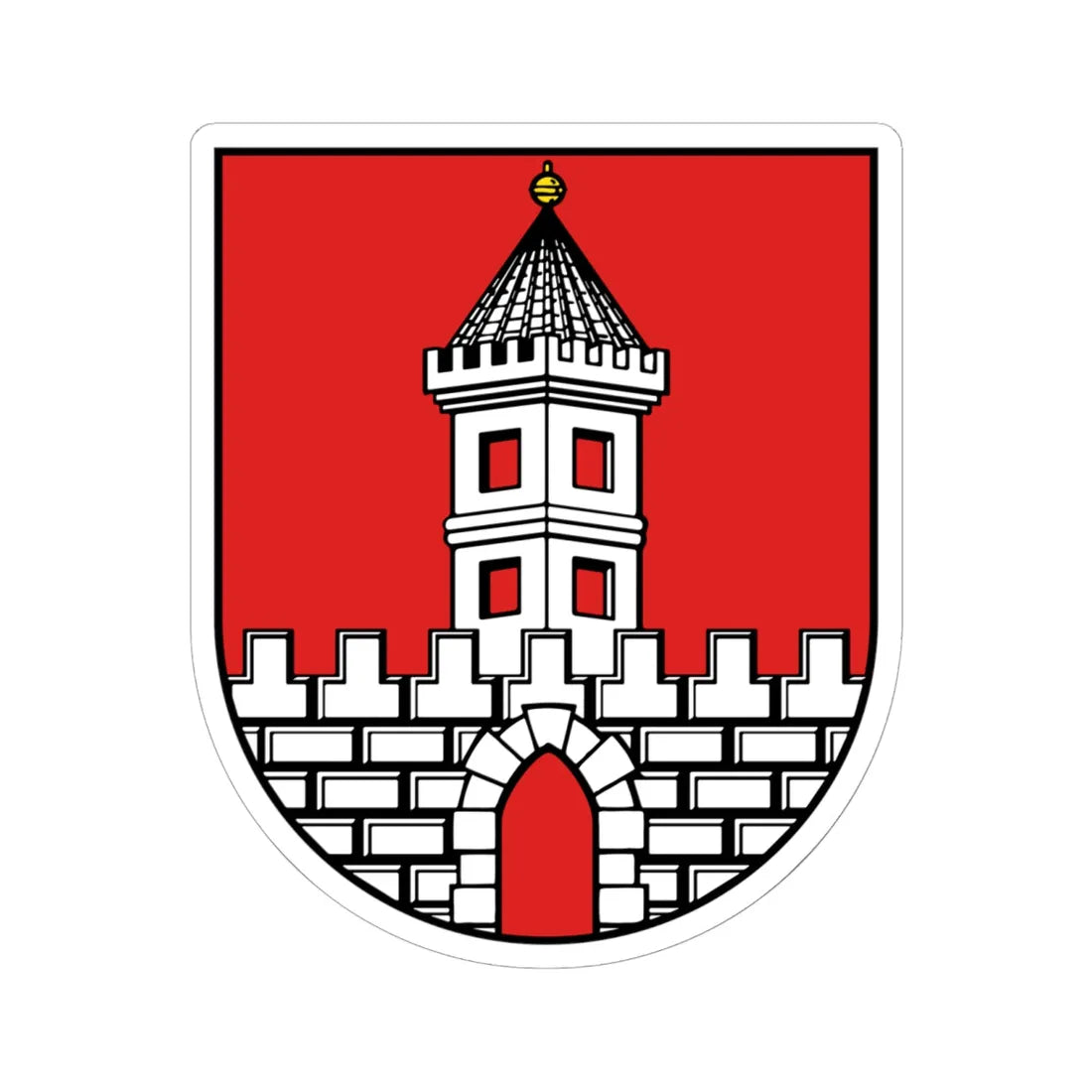 Wappen Naunhof (Germany) (Coat of Arms) STICKER Vinyl Kiss-Cut Decal 6 Inch White - The Sticker Space