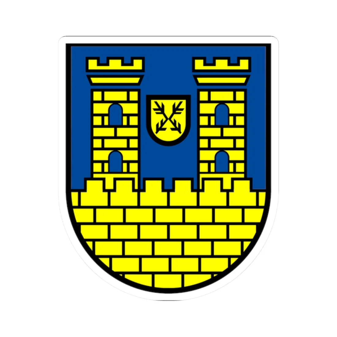 Wappen Neustadt in Sachsen (Germany) (Coat of Arms) STICKER Vinyl Kiss-Cut Decal 2 Inch White - The Sticker Space
