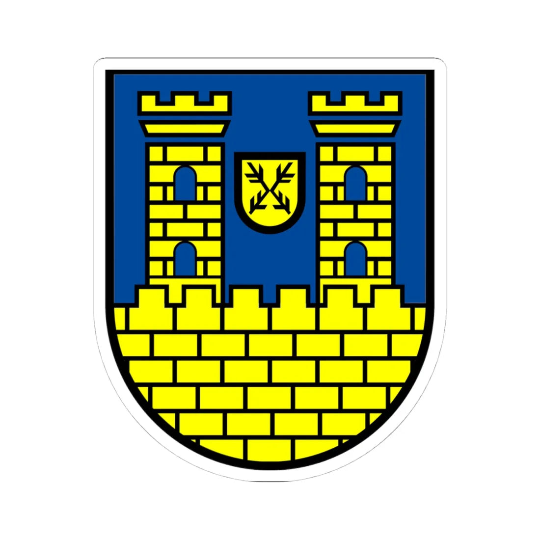Wappen Neustadt in Sachsen (Germany) (Coat of Arms) STICKER Vinyl Kiss-Cut Decal 4 Inch White - The Sticker Space