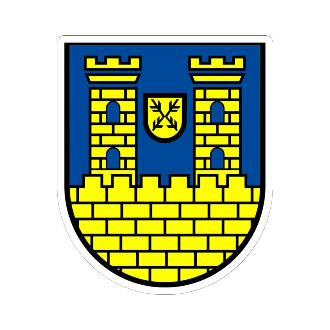 Wappen Neustadt in Sachsen (Germany) (Coat of Arms) STICKER Vinyl Kiss-Cut Decal 6 Inch White - The Sticker Space