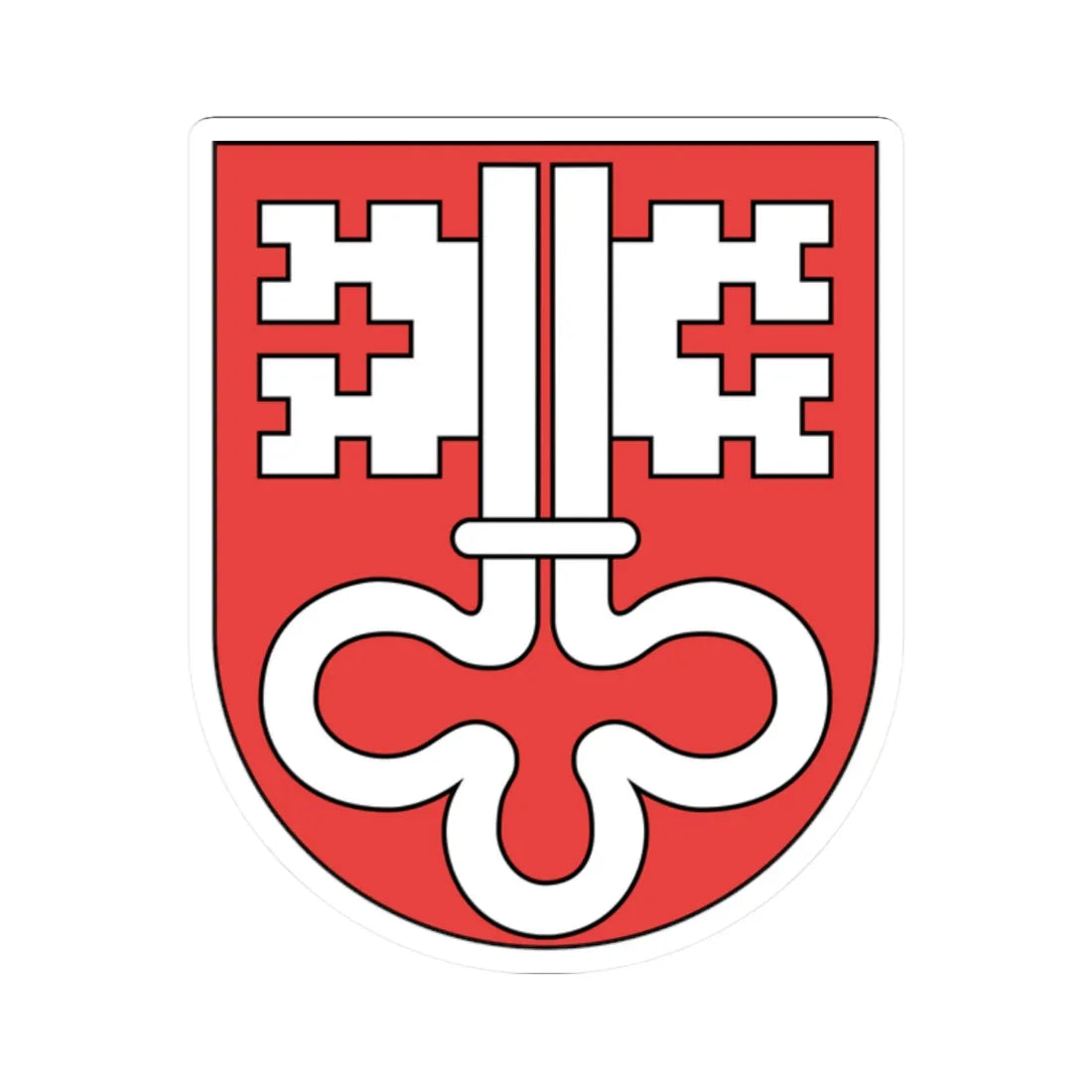 Wappen Nidwalden matt (Switzerland) (Coat of Arms) STICKER Vinyl Kiss-Cut Decal 2 Inch White - The Sticker Space