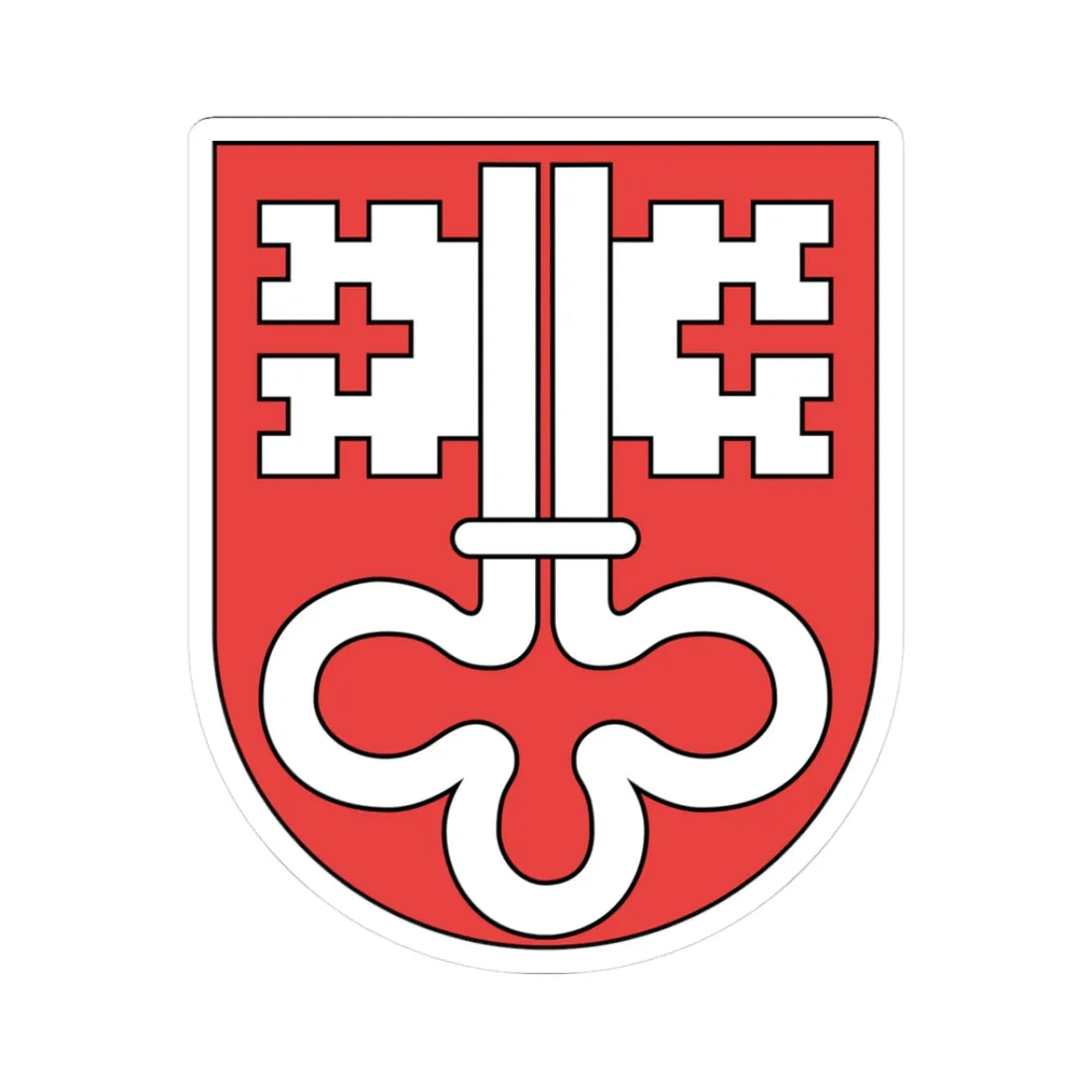 Wappen Nidwalden matt (Switzerland) (Coat of Arms) STICKER Vinyl Kiss-Cut Decal 3 Inch White - The Sticker Space