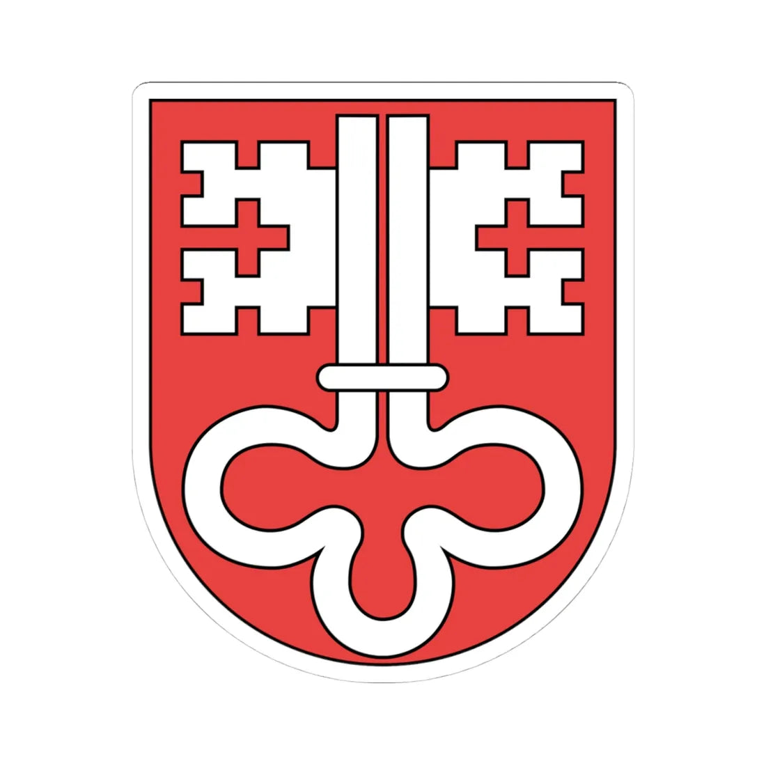 Wappen Nidwalden matt (Switzerland) (Coat of Arms) STICKER Vinyl Kiss-Cut Decal 4 Inch White - The Sticker Space