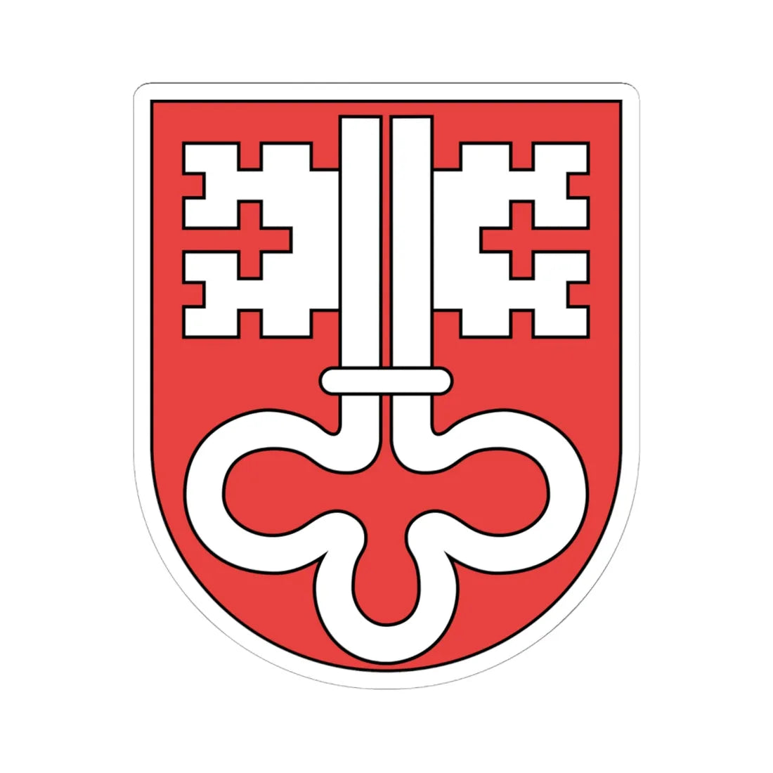 Wappen Nidwalden matt (Switzerland) (Coat of Arms) STICKER Vinyl Kiss-Cut Decal 6 Inch White - The Sticker Space