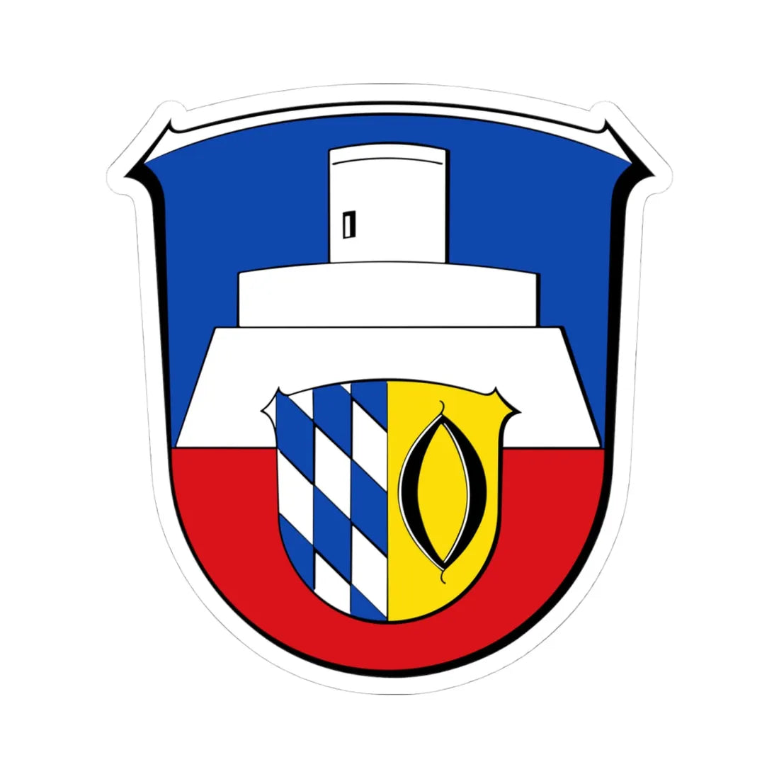 Wappen Otzberg (Germany) (Coat of Arms) STICKER Vinyl Kiss-Cut Decal 4 Inch White - The Sticker Space