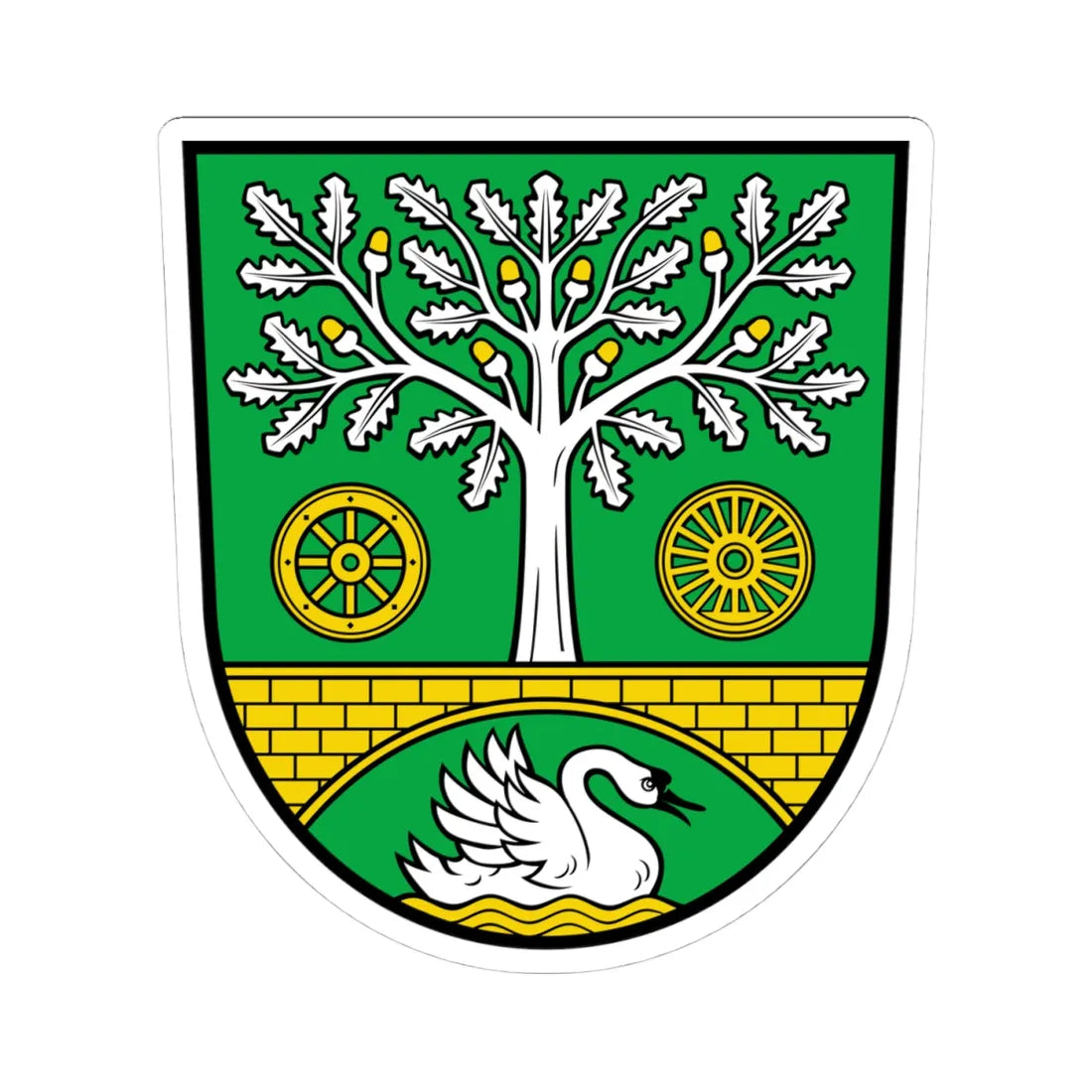 Wappen Panketal (Germany) (Coat of Arms) STICKER Vinyl Kiss-Cut Decal 4 Inch White - The Sticker Space