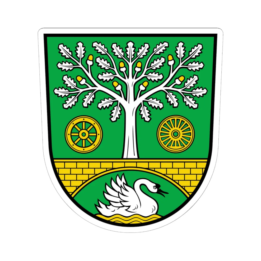 Wappen Panketal (Germany) (Coat of Arms) STICKER Vinyl Kiss-Cut Decal 6 Inch White - The Sticker Space