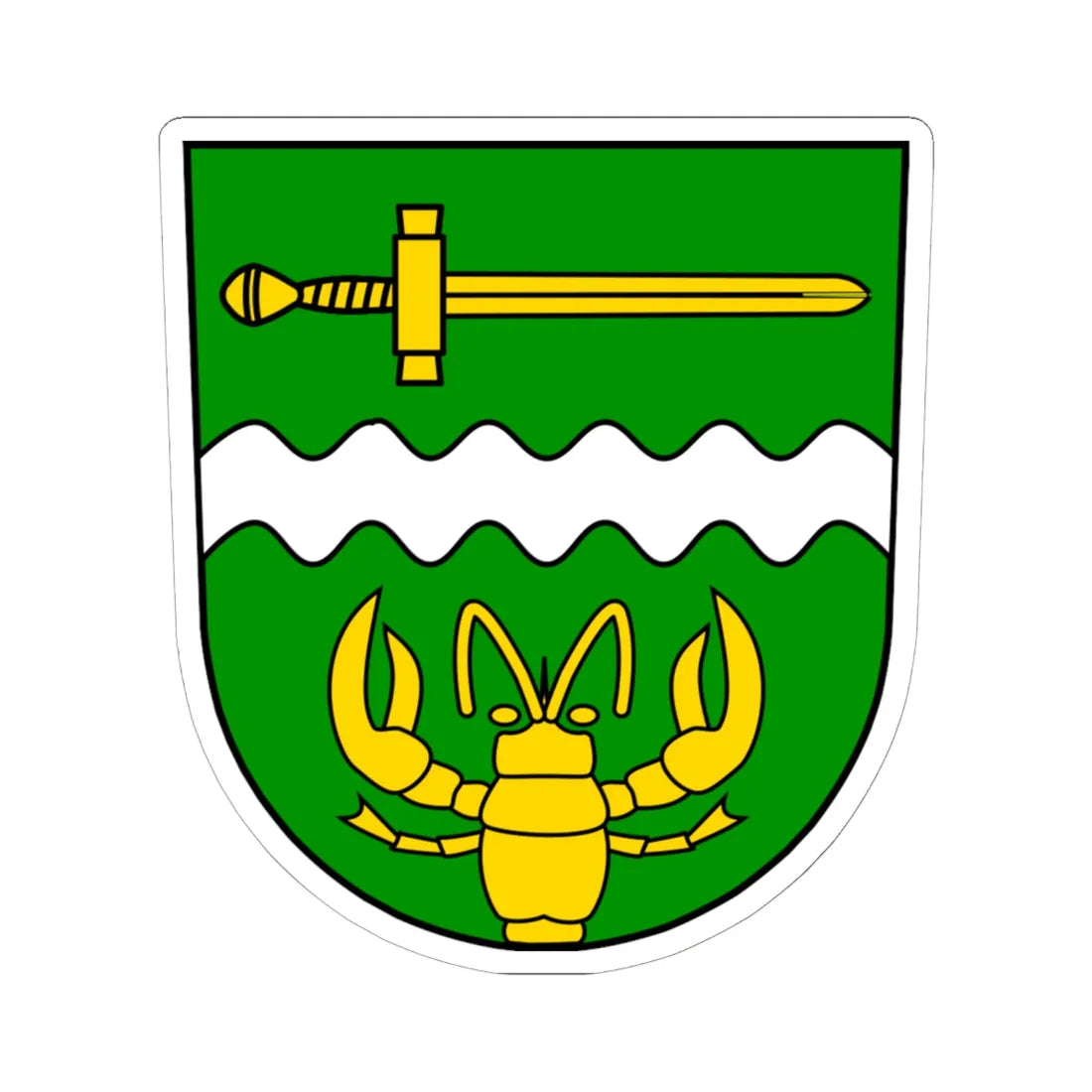 Wappen Rackwitz (Germany) (Coat of Arms) STICKER Vinyl Kiss-Cut Decal 6 Inch White - The Sticker Space