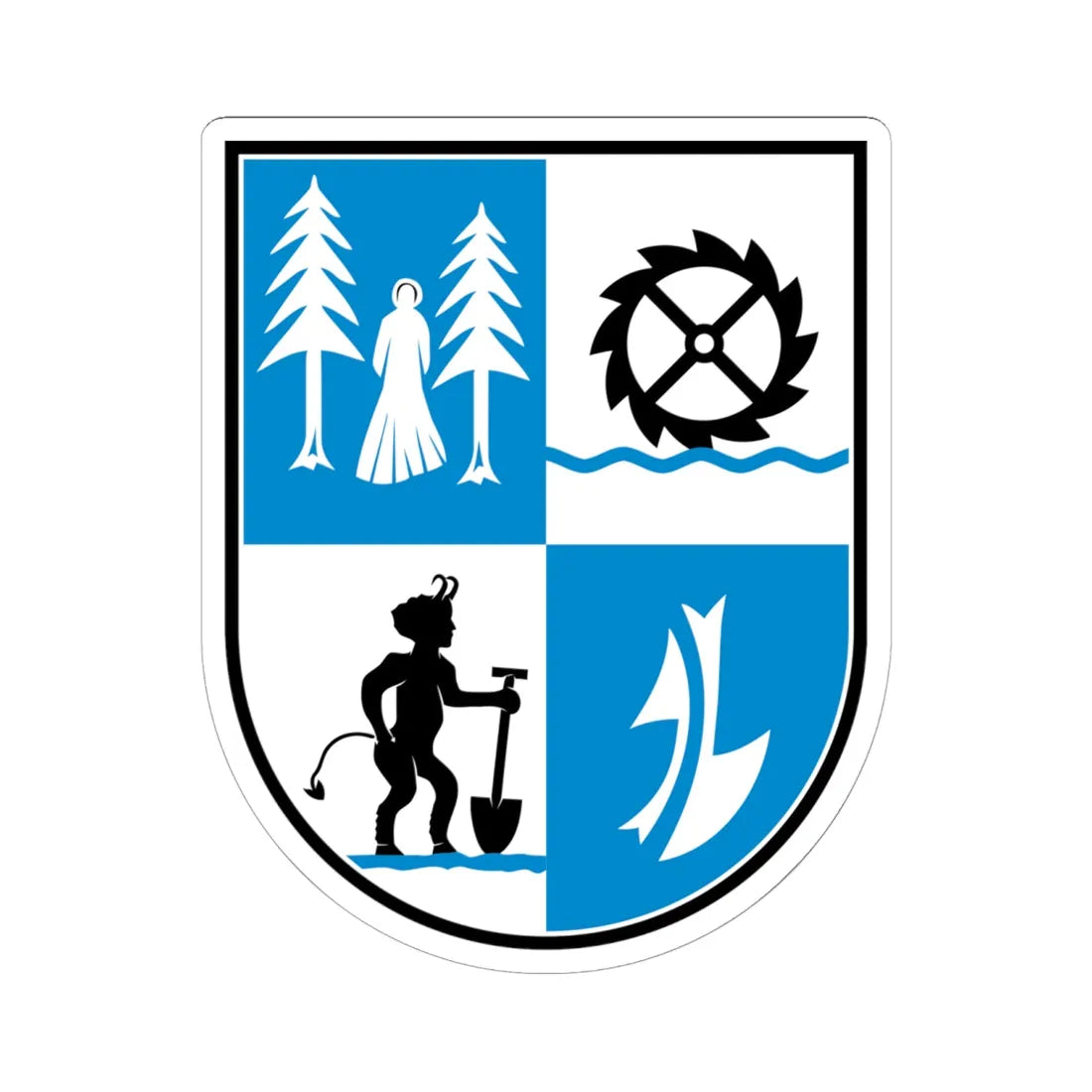 Wappen Röderaue (Germany) (Coat of Arms) STICKER Vinyl Kiss-Cut Decal 6 Inch White - The Sticker Space