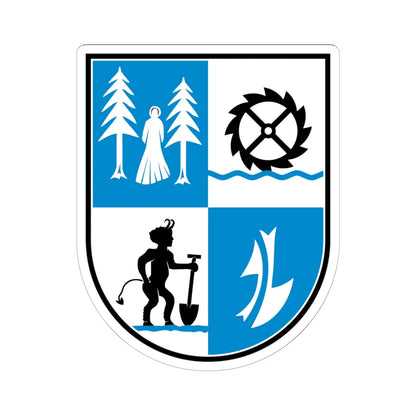 Wappen Röderaue (Germany) (Coat of Arms) STICKER Vinyl Kiss-Cut Decal 6 Inch White - The Sticker Space