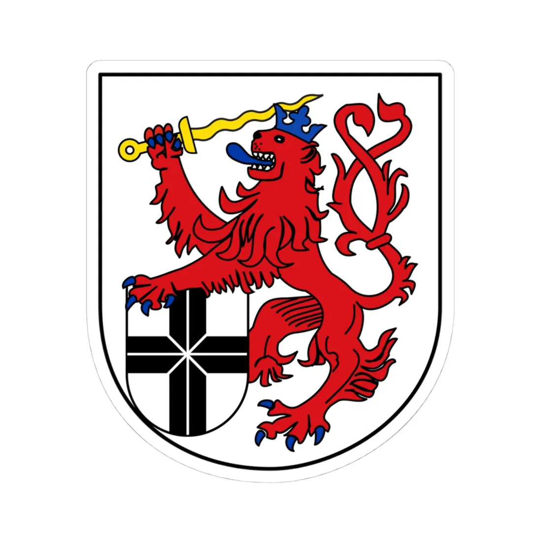 Wappen Rhein-Sieg-Kreis (Germany) (Coat of Arms) STICKER Vinyl Kiss-Cut Decal 4 Inch White - The Sticker Space