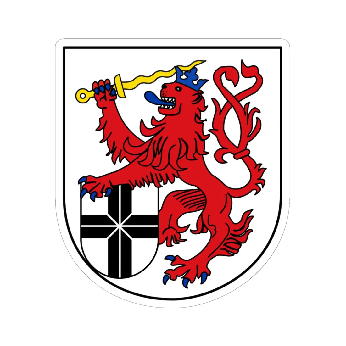 Wappen Rhein-Sieg-Kreis (Germany) (Coat of Arms) STICKER Vinyl Kiss-Cut Decal 6 Inch White - The Sticker Space
