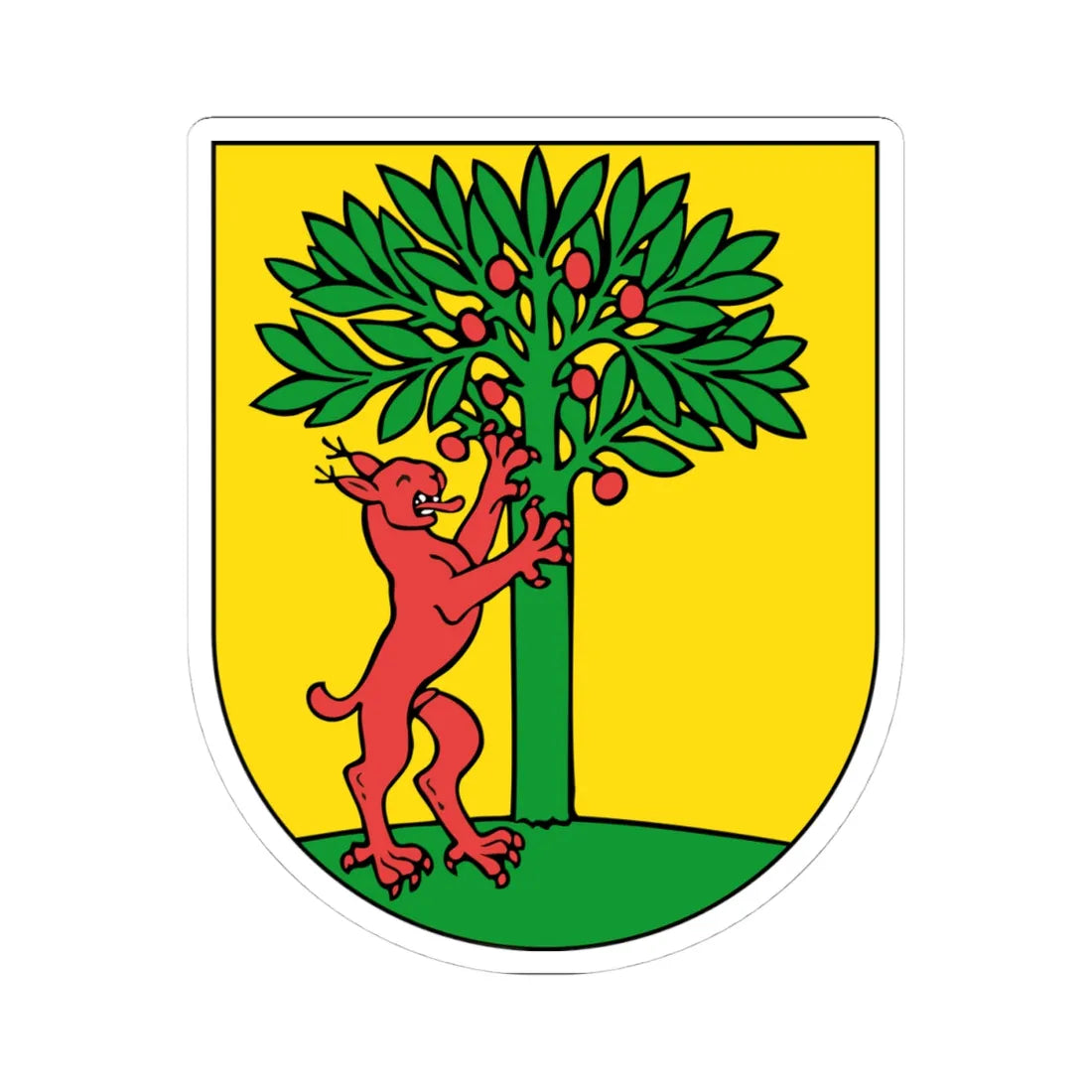 Wappen Risch Rotkreuz (Switzerland) (Coat of Arms) STICKER Vinyl Kiss-Cut Decal 4 Inch White - The Sticker Space