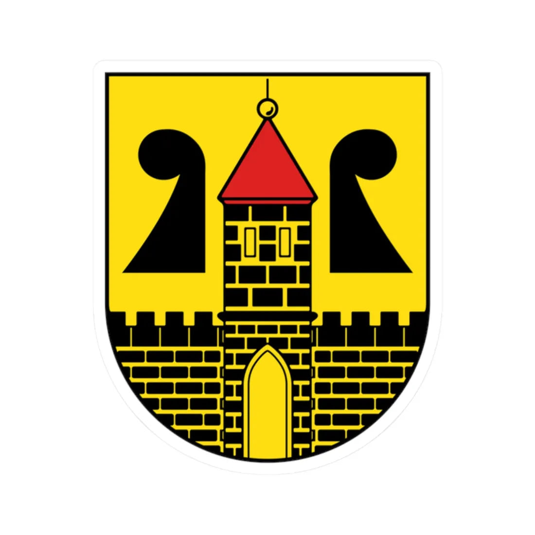 Wappen Rochlitz (Germany) (Coat of Arms) STICKER Vinyl Kiss-Cut Decal 2 Inch White - The Sticker Space