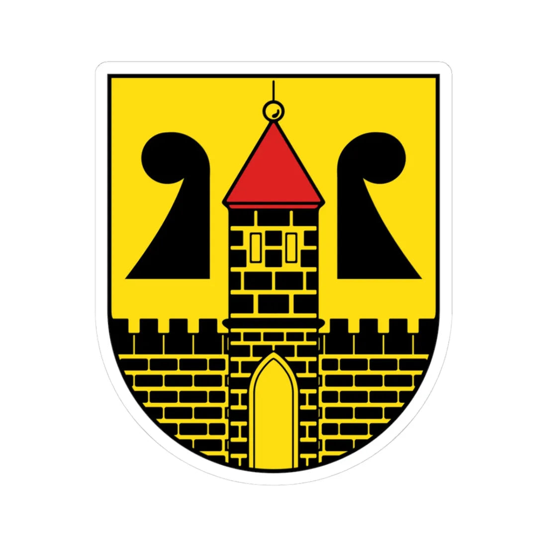 Wappen Rochlitz (Germany) (Coat of Arms) STICKER Vinyl Kiss-Cut Decal 3 Inch White - The Sticker Space