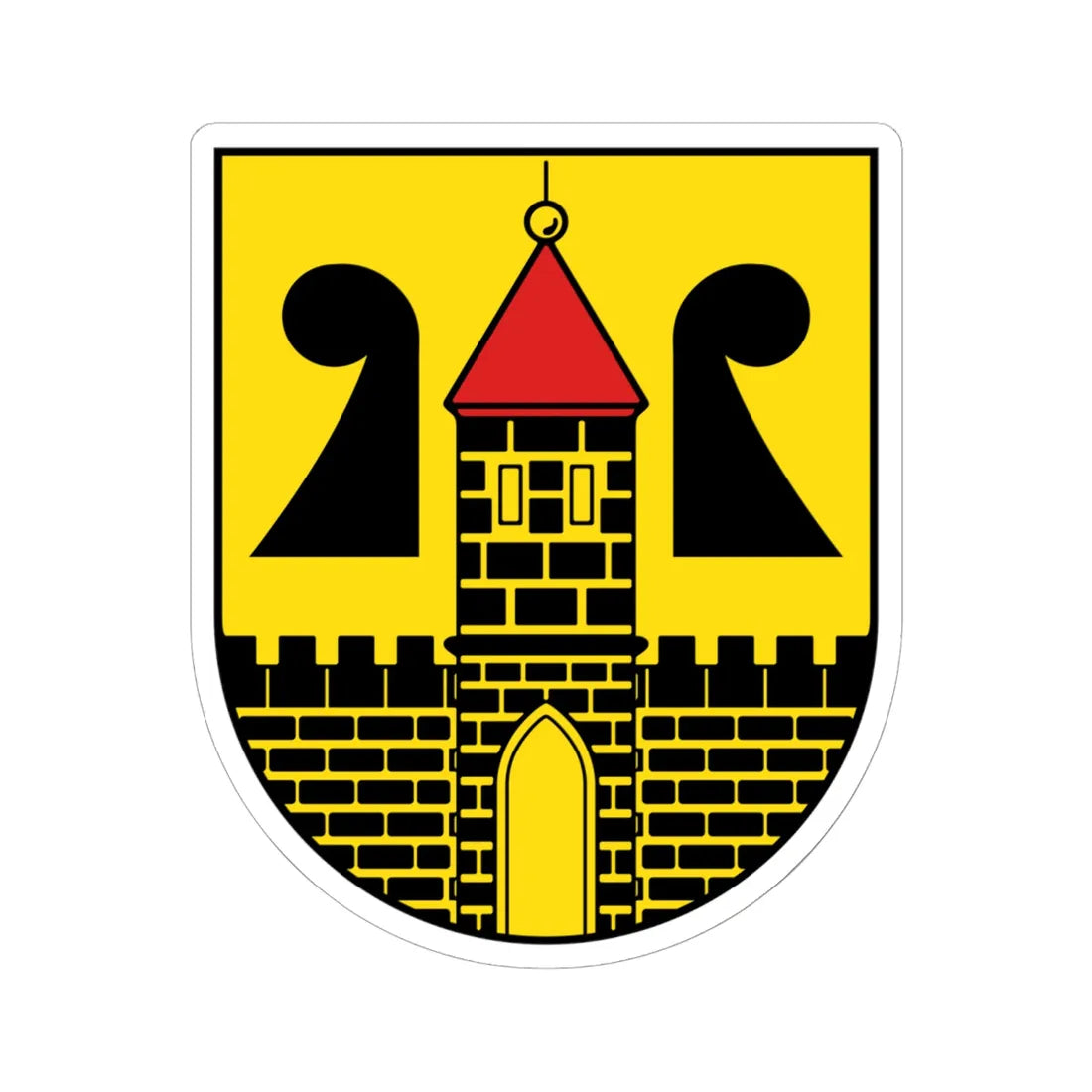 Wappen Rochlitz (Germany) (Coat of Arms) STICKER Vinyl Kiss-Cut Decal 6 Inch White - The Sticker Space