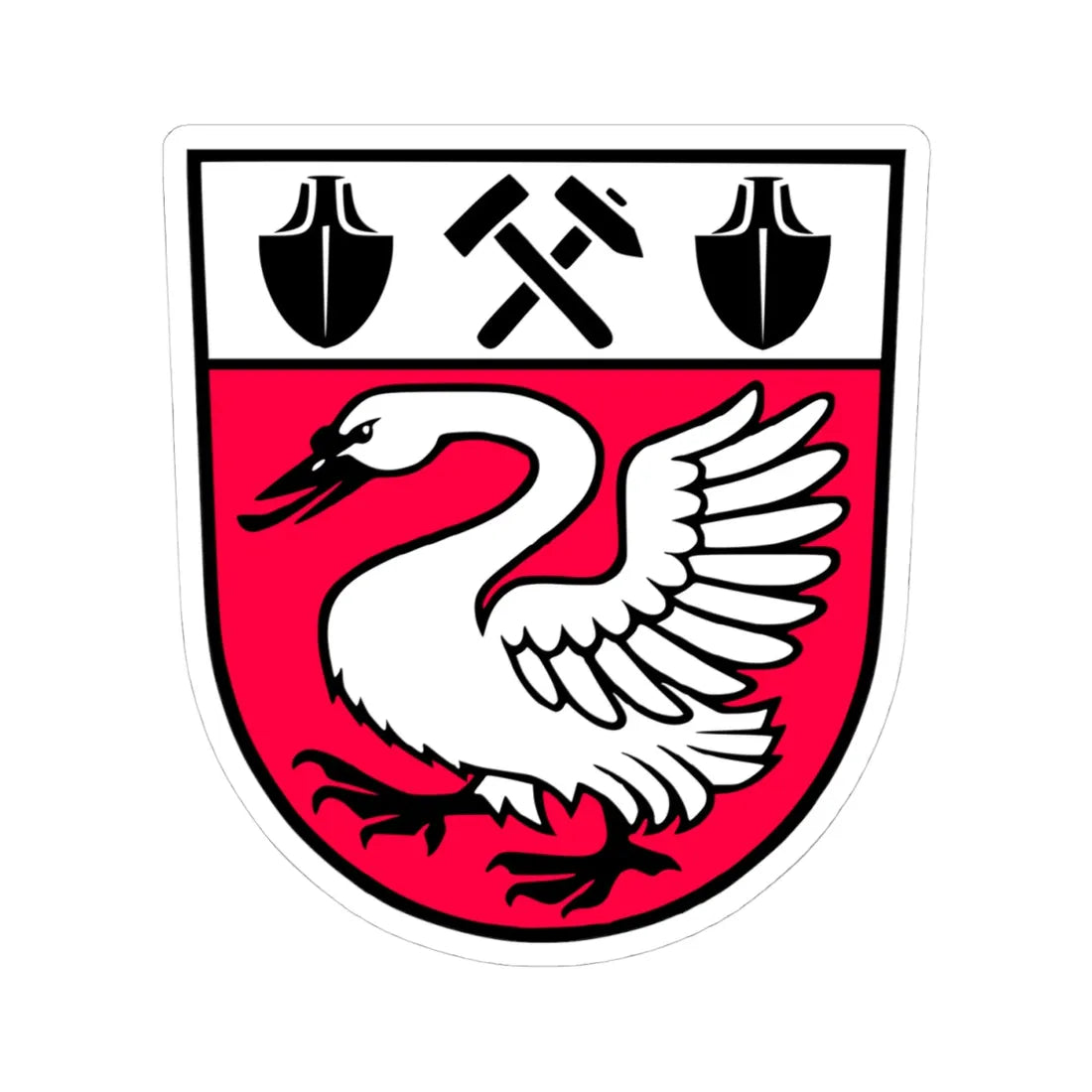 Wappen Roecknitz (Germany) (Coat of Arms) STICKER Vinyl Kiss-Cut Decal 4 Inch White - The Sticker Space