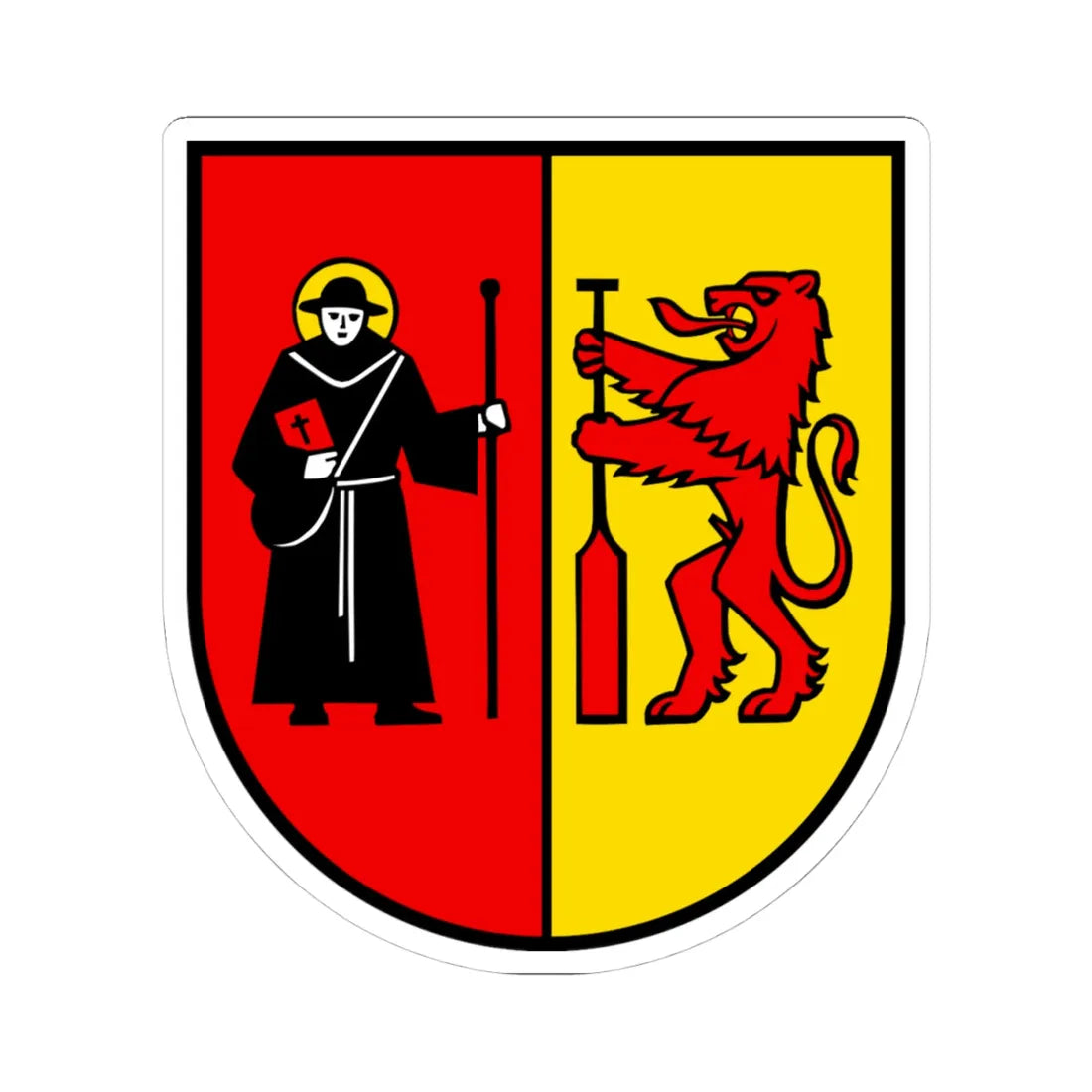 Wappen Rudolfstetten AG (Switzerland) (Coat of Arms) STICKER Vinyl Kiss-Cut Decal 4 Inch White - The Sticker Space