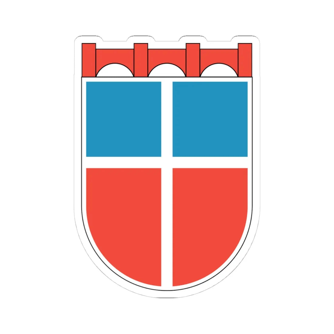 Wappen Saarland 1948 (Germany) (Coat of Arms) STICKER Vinyl Kiss-Cut Decal 4 Inch White - The Sticker Space