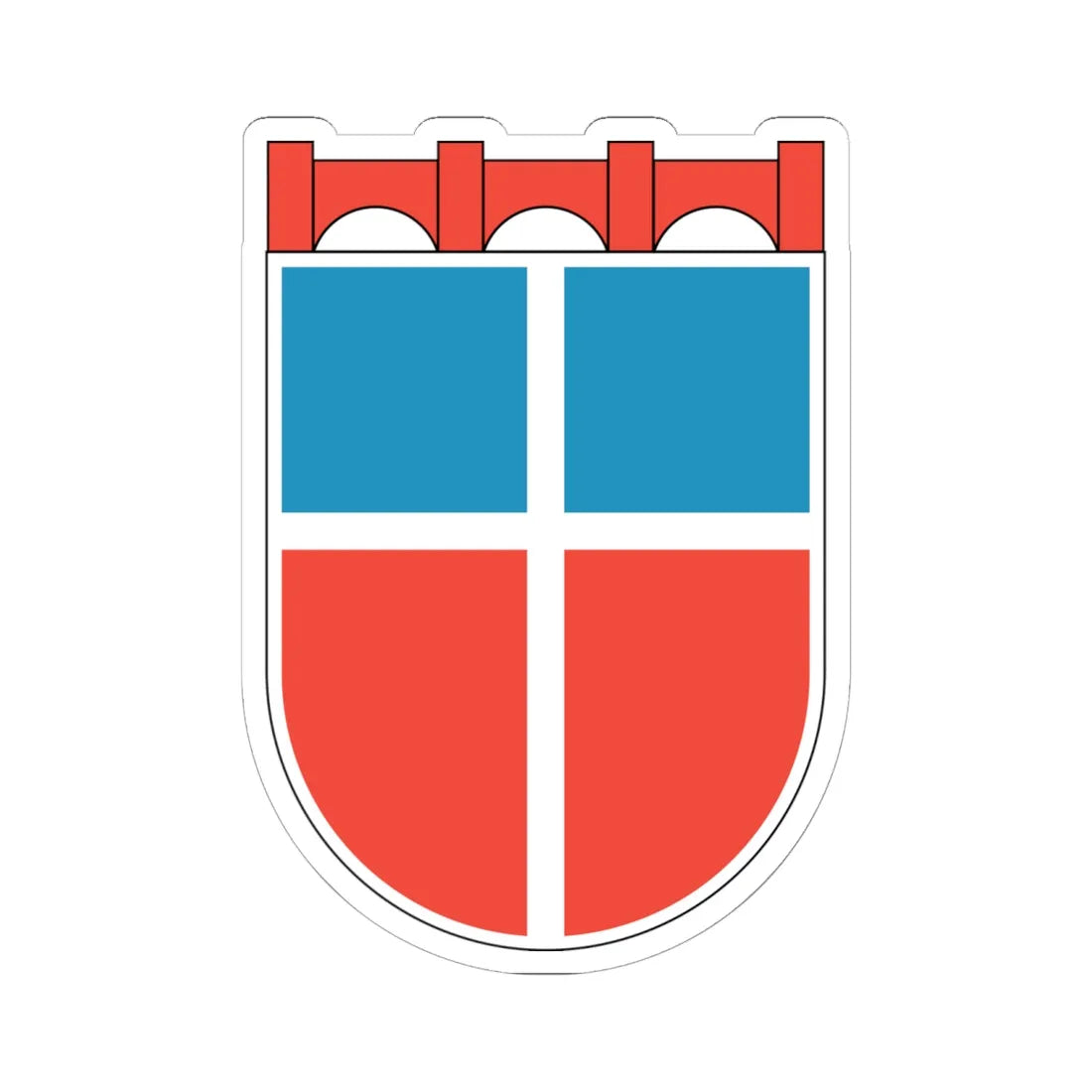 Wappen Saarland 1948 (Germany) (Coat of Arms) STICKER Vinyl Kiss-Cut Decal 6 Inch White - The Sticker Space