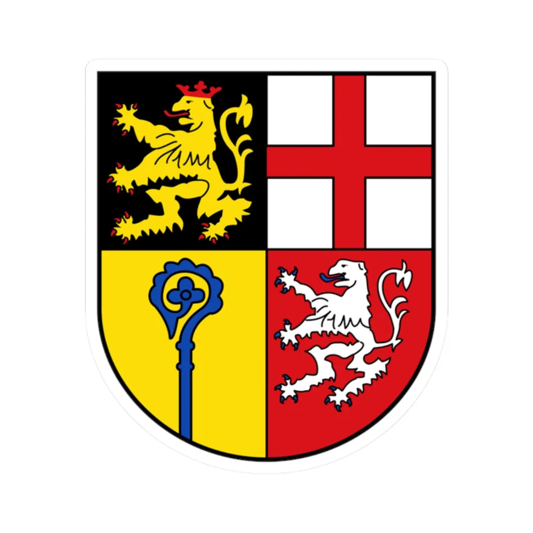 Wappen Saarpfalz-Kreis (Germany) (Coat of Arms) STICKER Vinyl Kiss-Cut Decal 2 Inch White - The Sticker Space