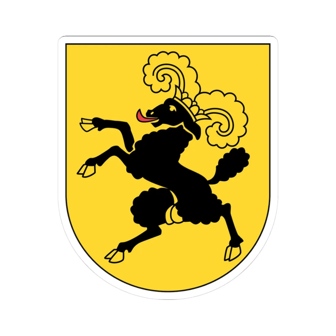 Wappen Schaffhausen matt (Switzerland) (Coat of Arms) STICKER Vinyl Kiss-Cut Decal 3 Inch White - The Sticker Space