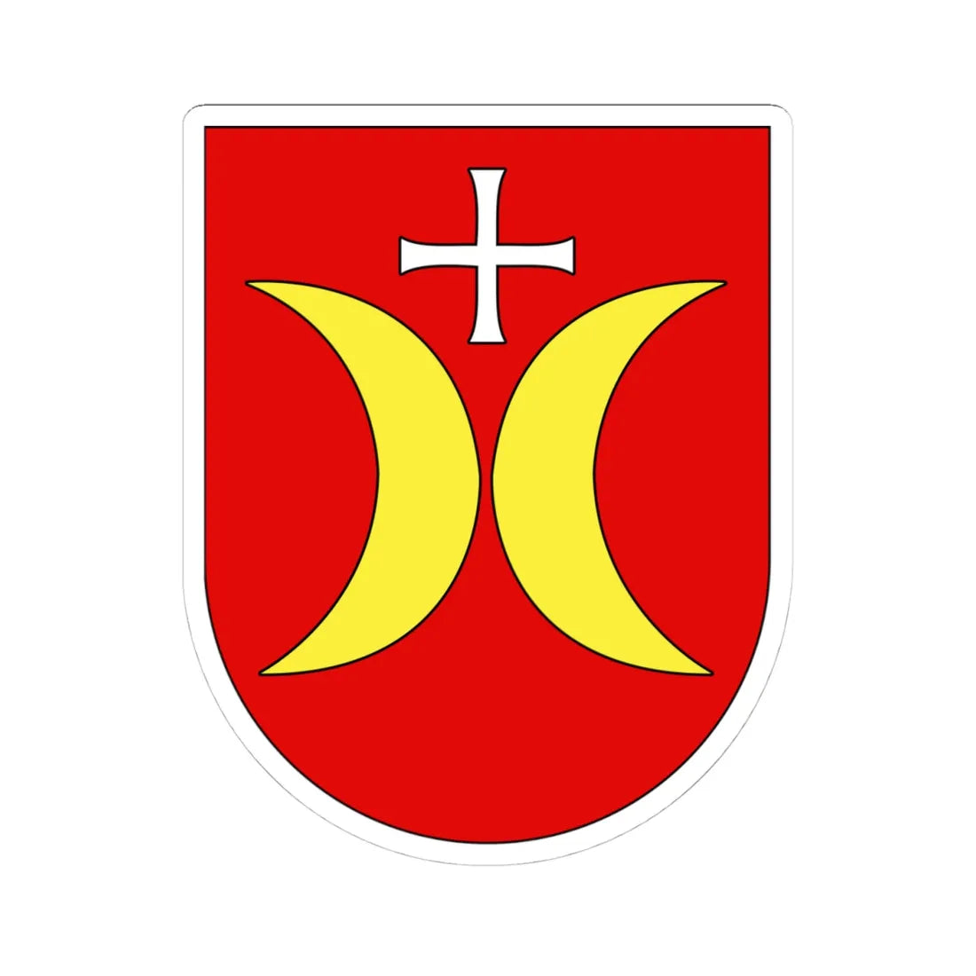 Wappen Schmerikon (Switzerland) (Coat of Arms) STICKER Vinyl Kiss-Cut Decal 4 Inch White - The Sticker Space